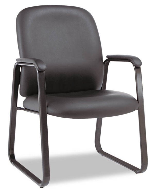 Black Leather Guest Chair by Alera