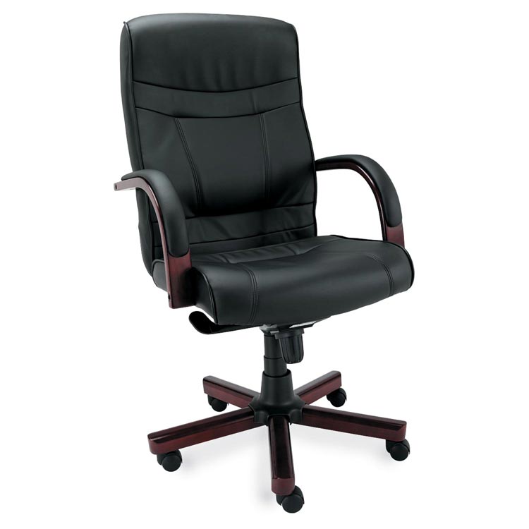 High Back Leather Swivel Chair by Alera