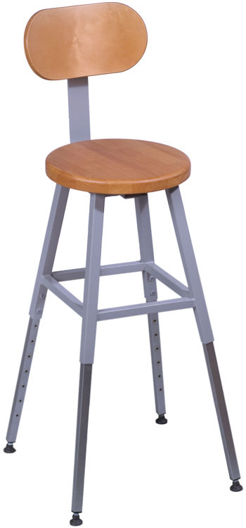 Adjustable Height Lab Stool with Back by Balt