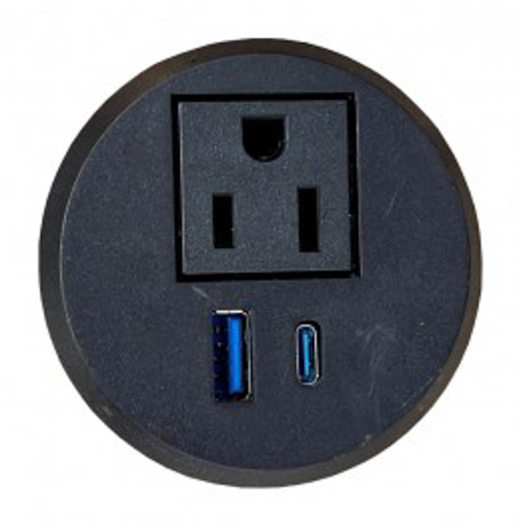 Power Grommet with AC / USB / USB-C by Black Dog Office