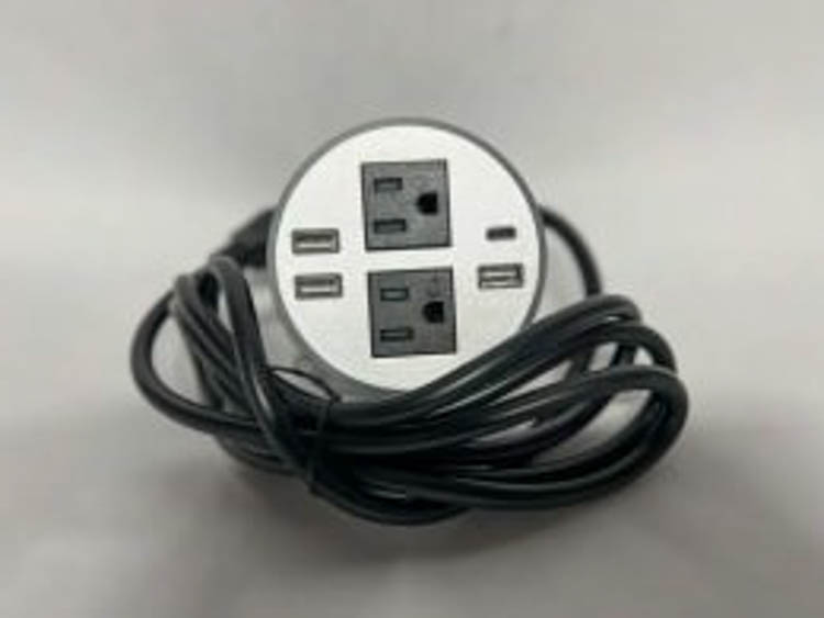 Power Grommet - 3-1/8in Diameter with AC / USB and USB-C by Black Dog Office
