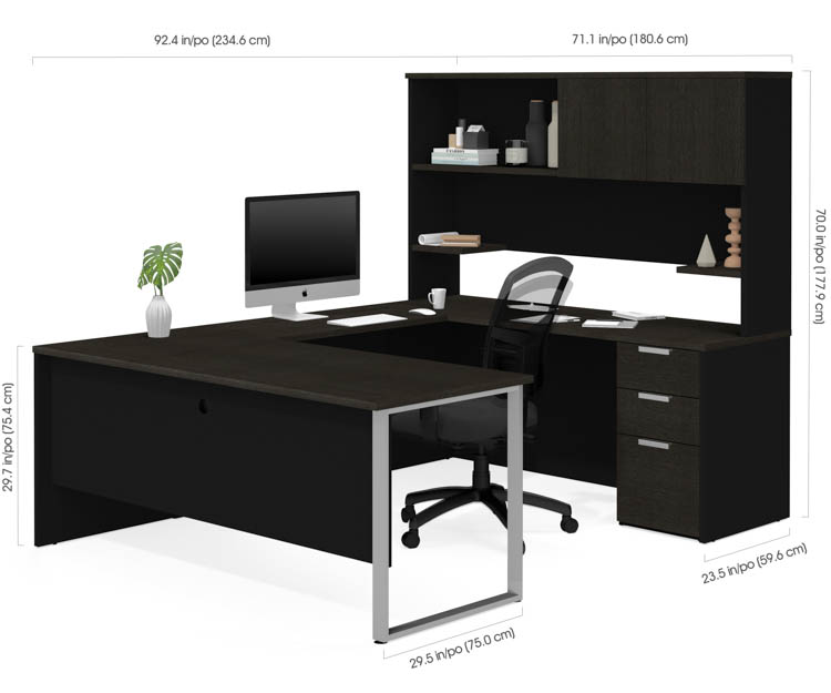U-Shaped Desk With Hutch Bestar Office Furniture Qja143