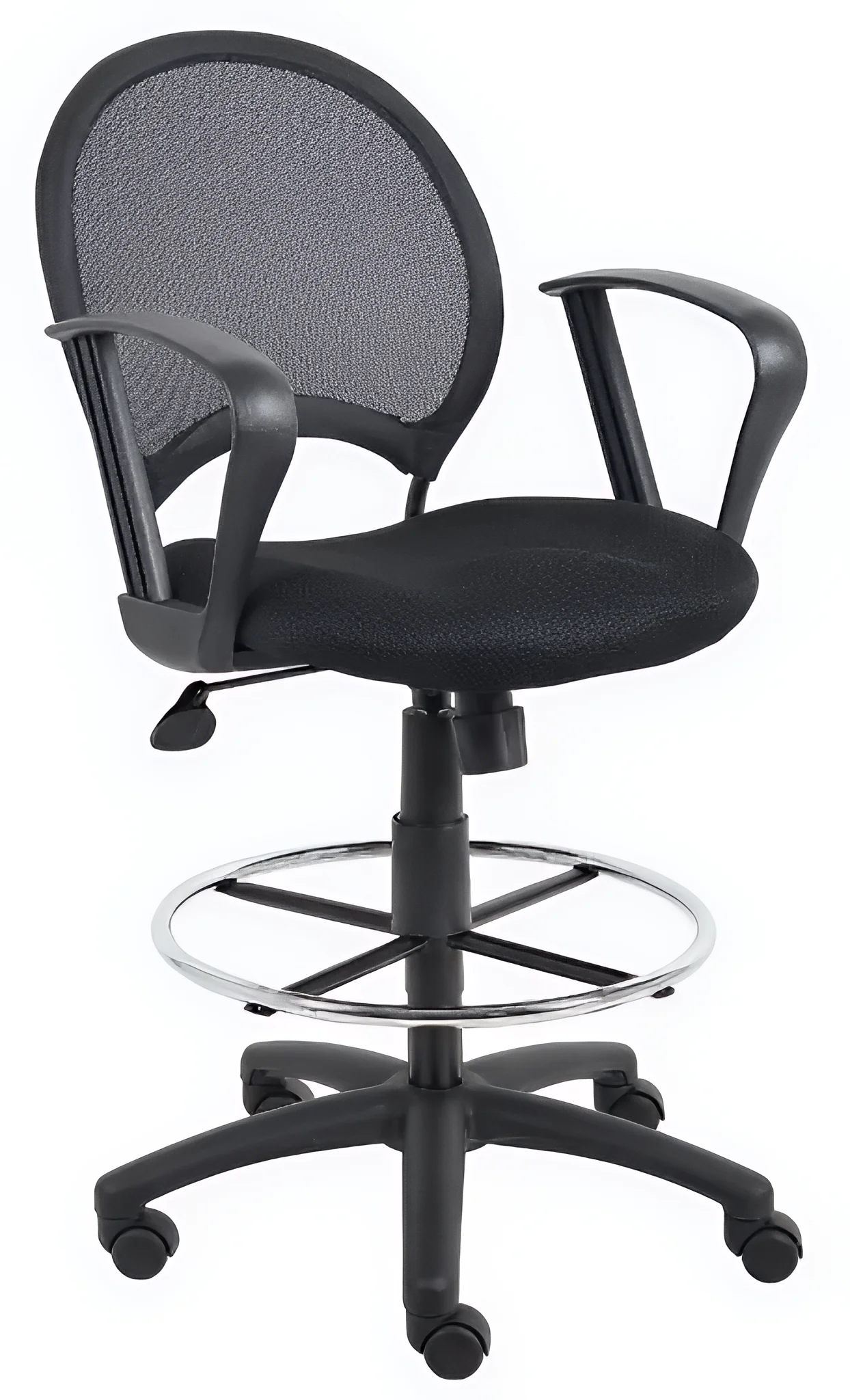 Mesh Drafting Stool with Loop Arms and Adjustable Seat Height by WFB Designs