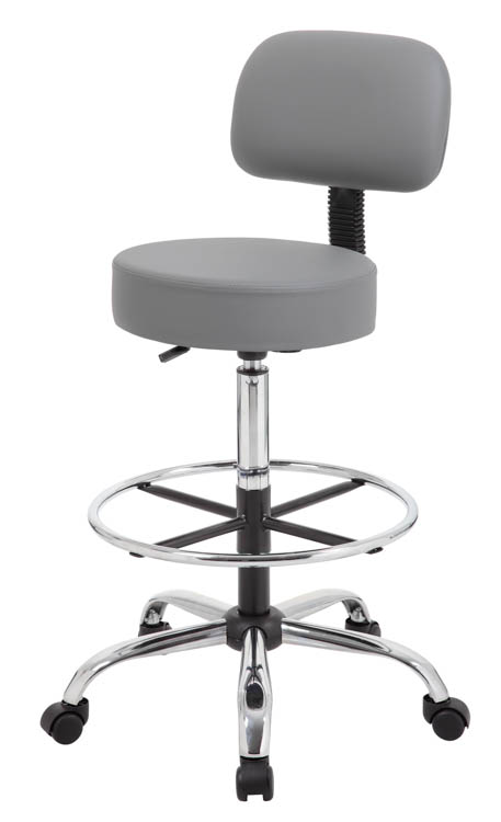 Caressoft Medical/Drafting Stool with Back Cushion by WFB Designs