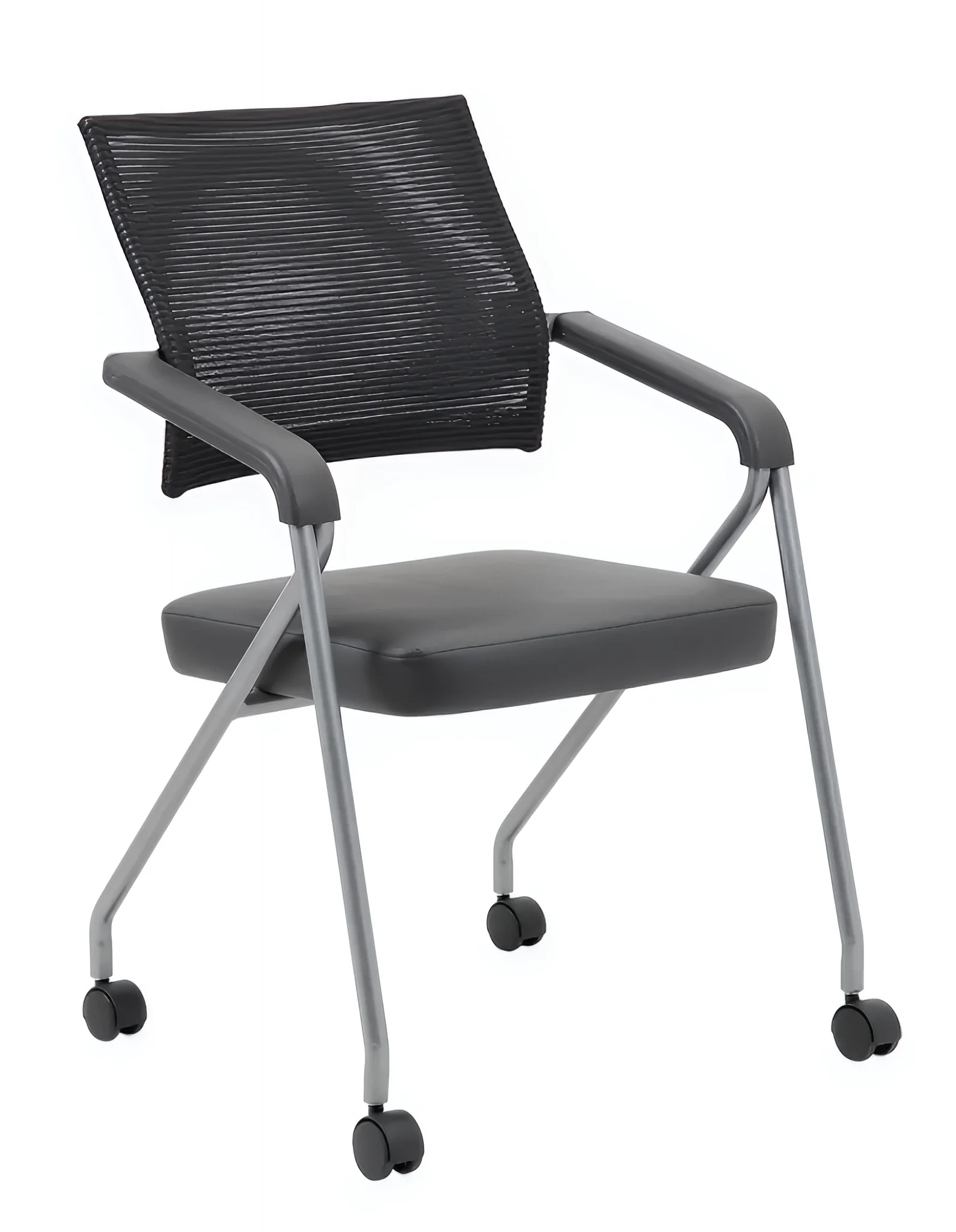 Boss Training Chair with Arms -Vinyl - Black - Set of 2