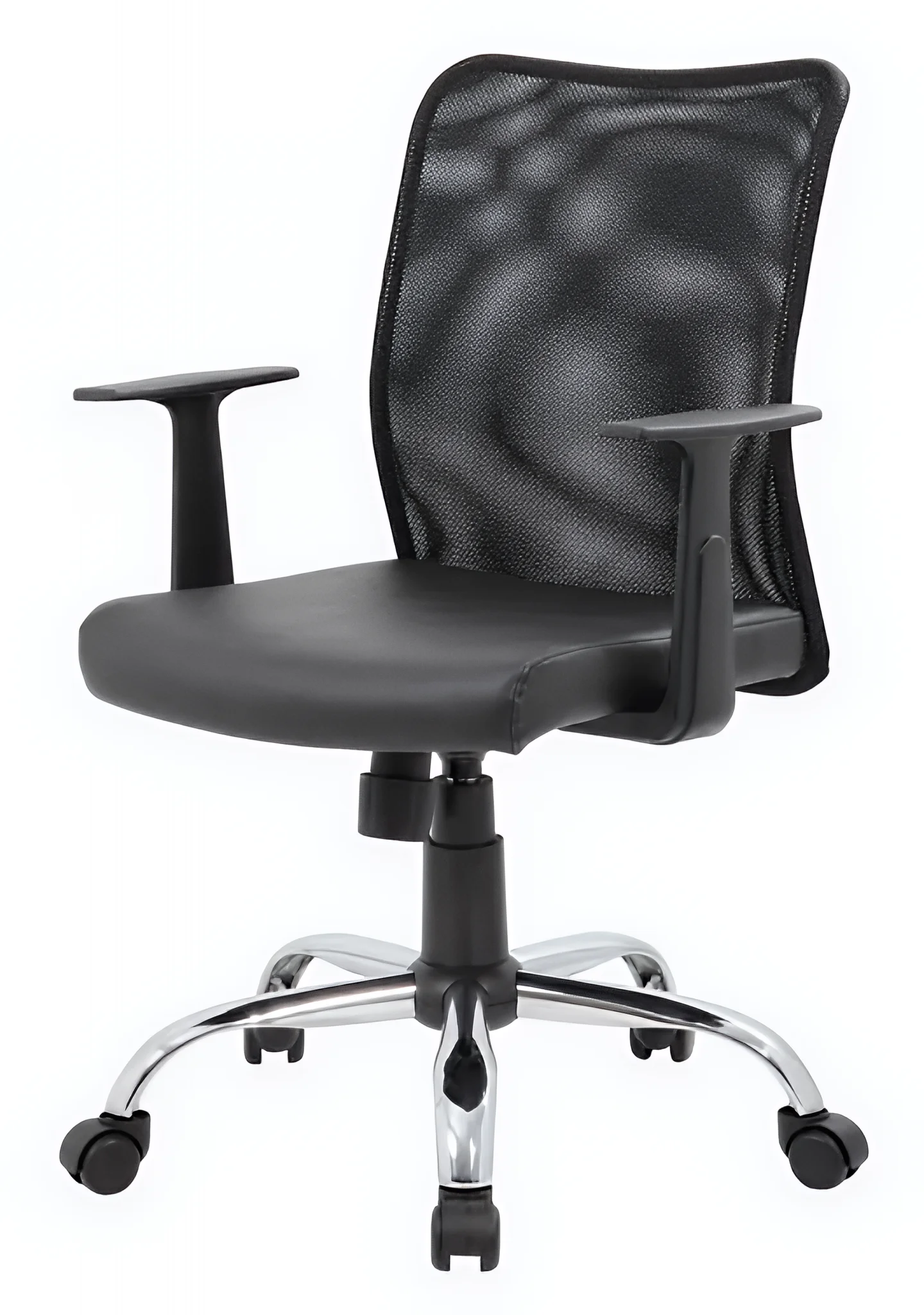 Mesh Task Chair with T-Arms by WFB Designs in Black Caressoft Vinyl