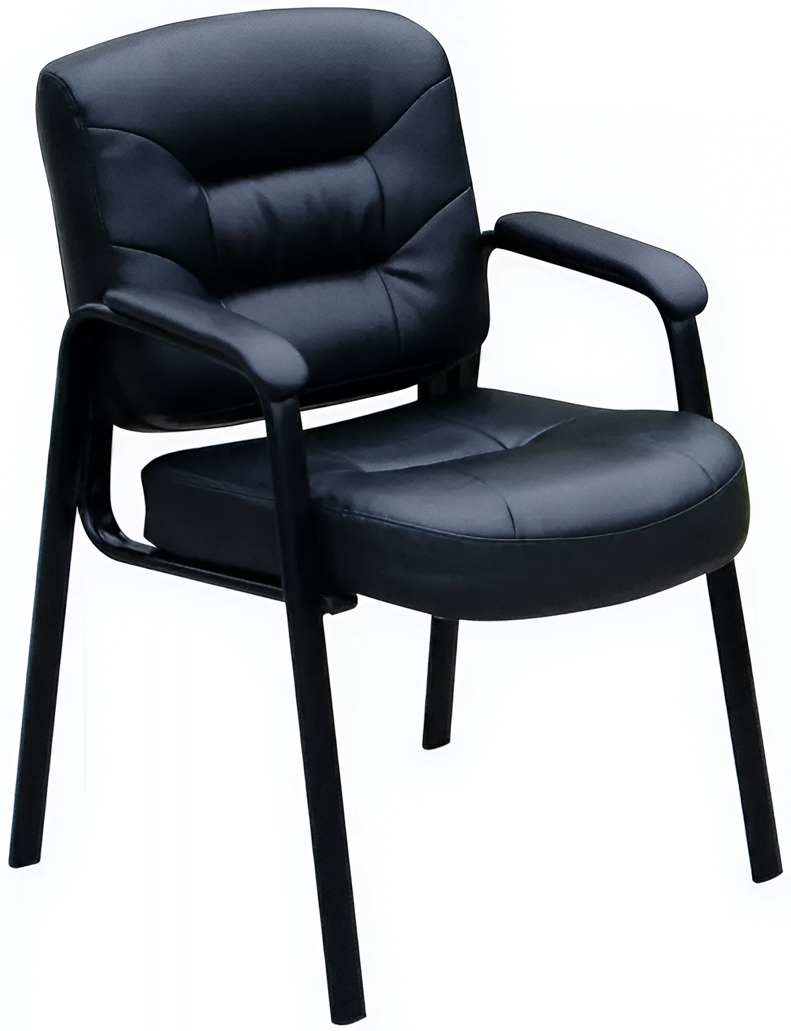 Black Leather Guest Chair by WFB Designs