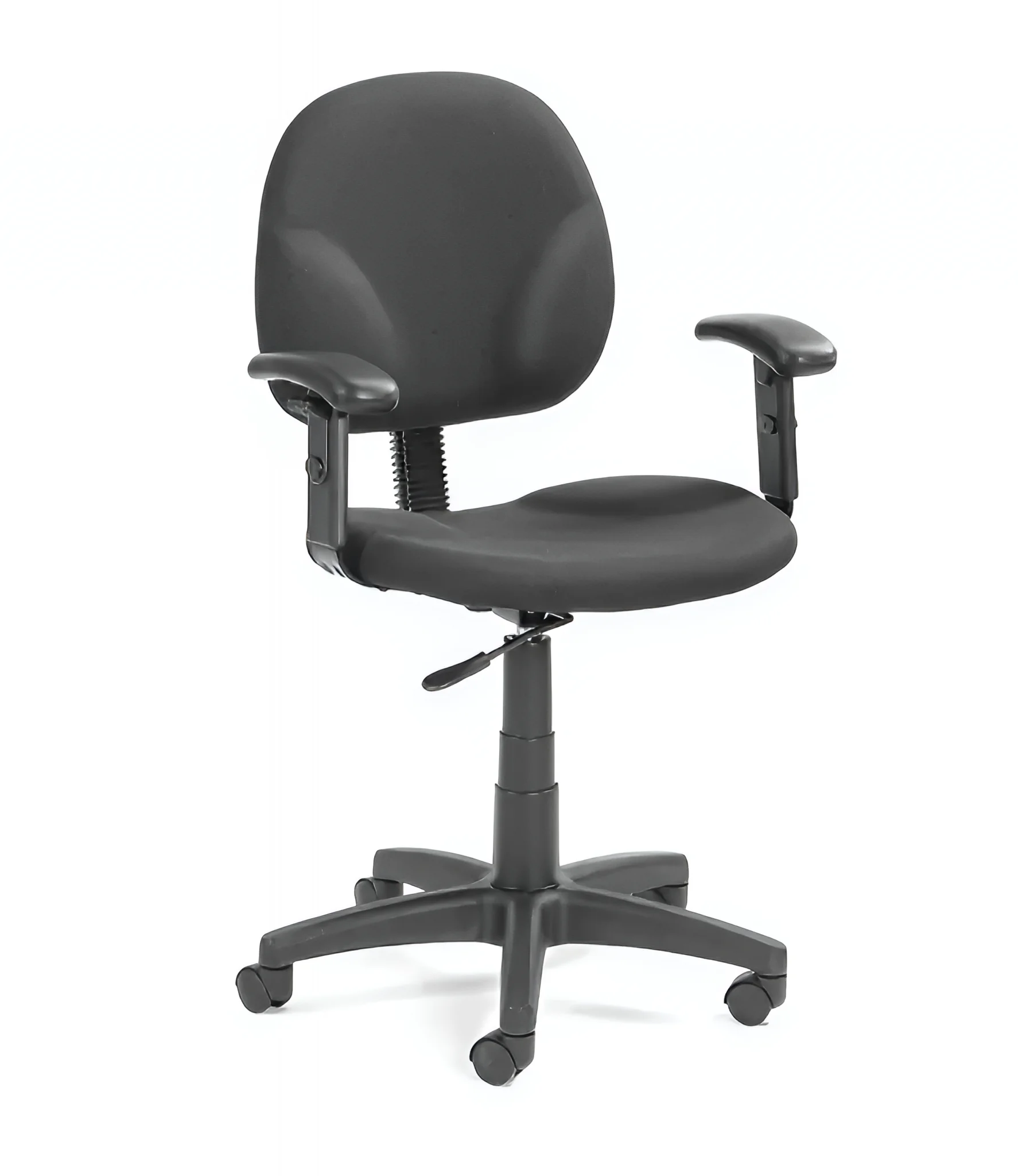 Mid Back Fabric Task Chair With Adjustable Arms - B9091 - Black