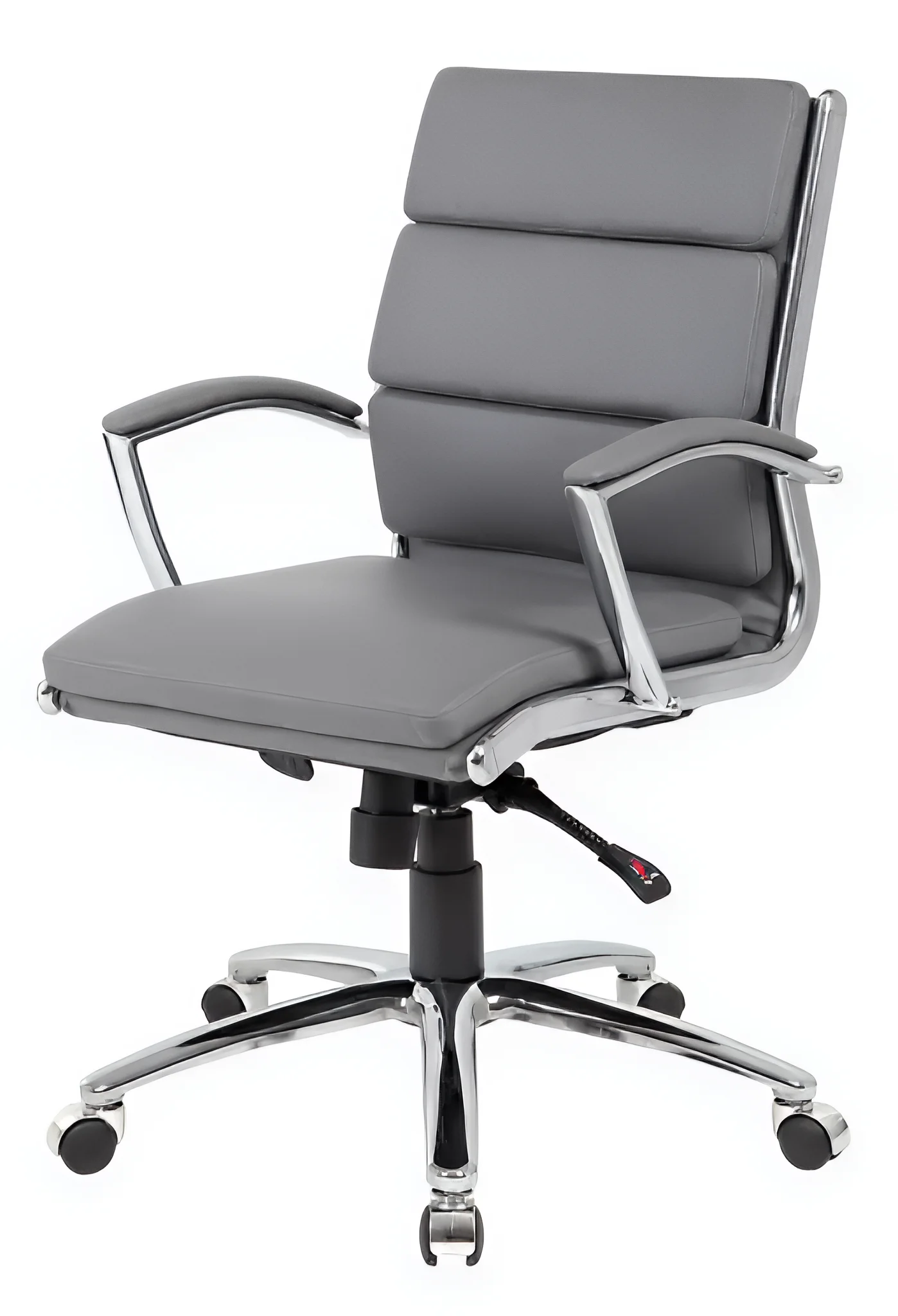 BOSS® Caresoft Plus Executive Series Mid Back Executive Chair with Metal Chrome Finish, Grey (B9476-GY)
