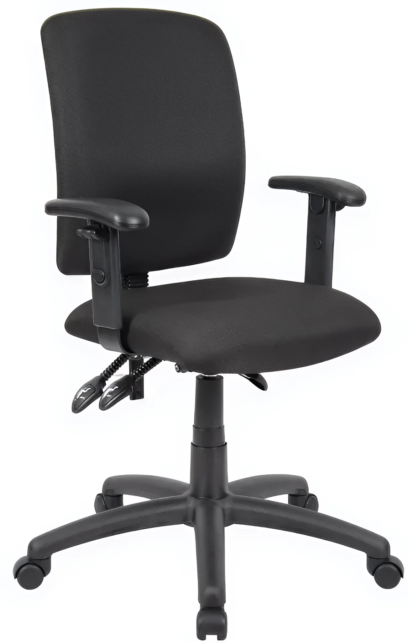 Boss Office Products Multi-Function Fabric Task Chair W/ Adjustable Arms - Black