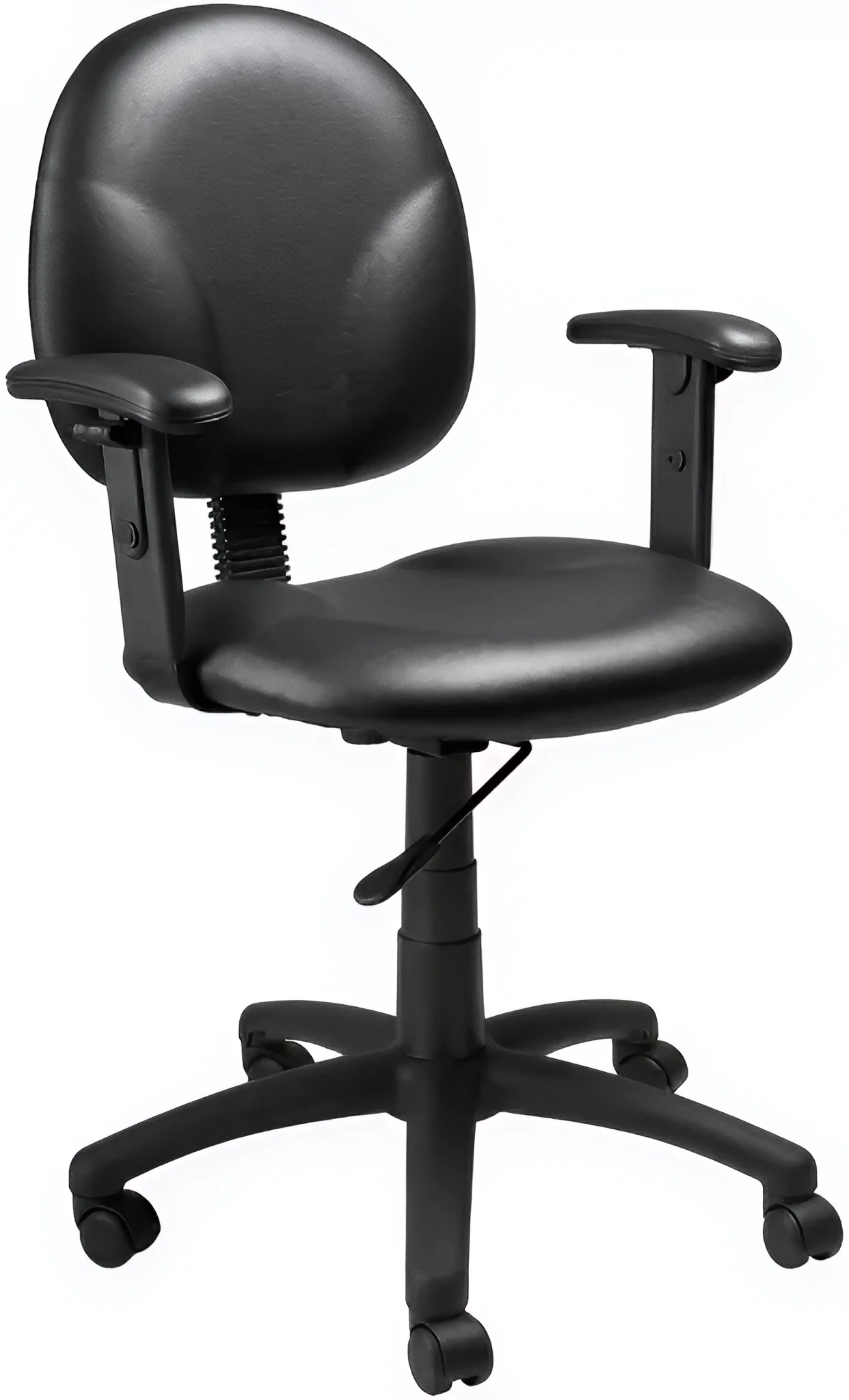 B9091-CS  Diamond Task Chair In Black Caressoft with Adjustable Arms