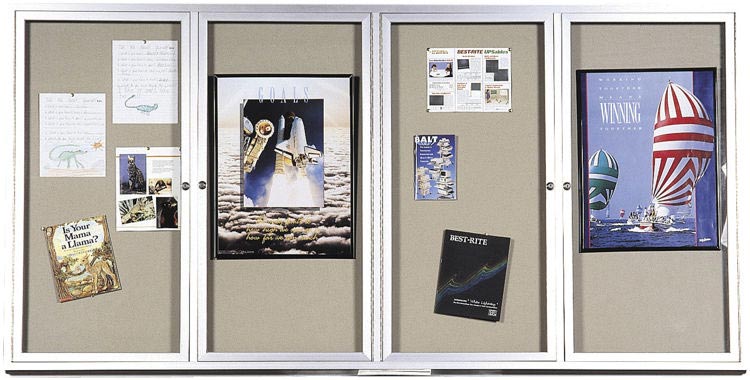 4' x 10' Deluxe Bulletin Board Cabinet by Best Rite