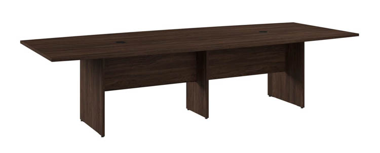 10ft W x 48in D Boat Shaped Conference Table with Wood Base by Bush