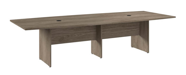 10ft W x 48in D Boat Shaped Conference Table with Wood Base by Bush