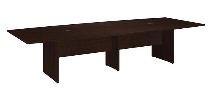 10ft W x 48in D Boat Shaped Conference Table with Wood Base by Bush