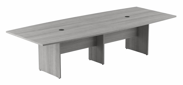 10ft W x 48in D Boat Shaped Conference Table with Wood Base by Bush