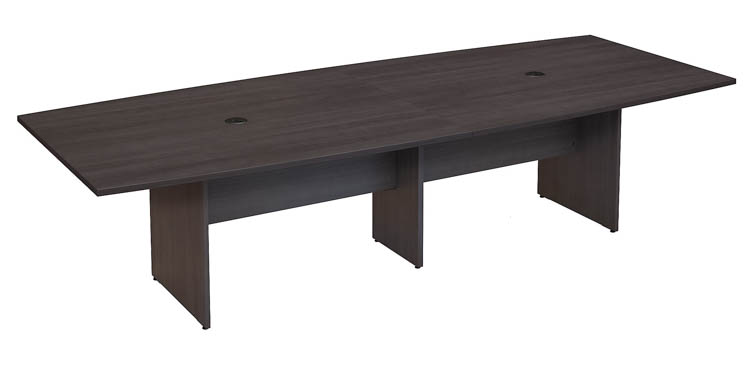 10ft W x 48in D Boat Shaped Conference Table with Wood Base by Bush
