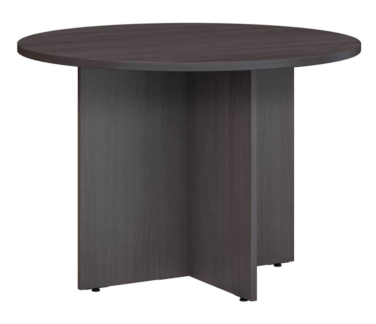 42 W Round Conference Table with Wood Base by Bush