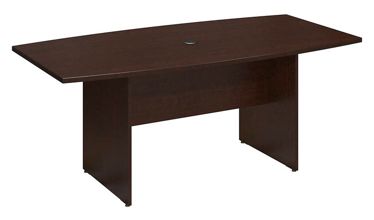 6ft W x 36in D Boat Shaped Conference Table with Wood Base by Bush