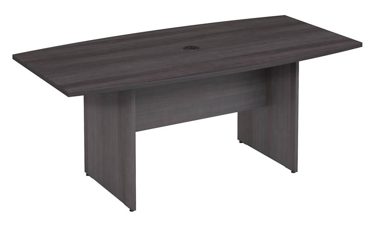 6ft W x 36in D Boat Shaped Conference Table with Wood Base by Bush