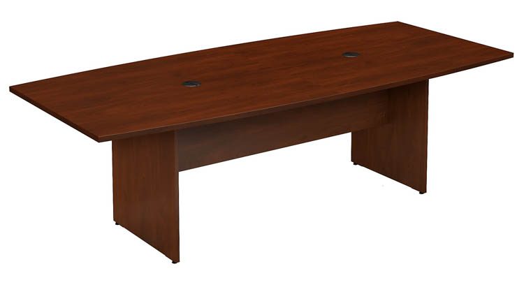 8ft W x 42in D Boat Shaped Conference Table with Wood Base by Bush