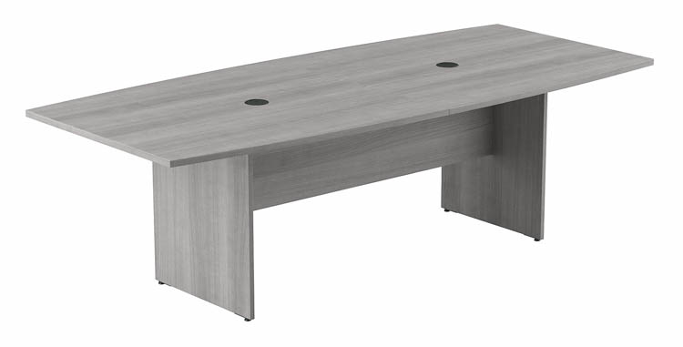 8ft W x 42in D Boat Shaped Conference Table with Wood Base by Bush