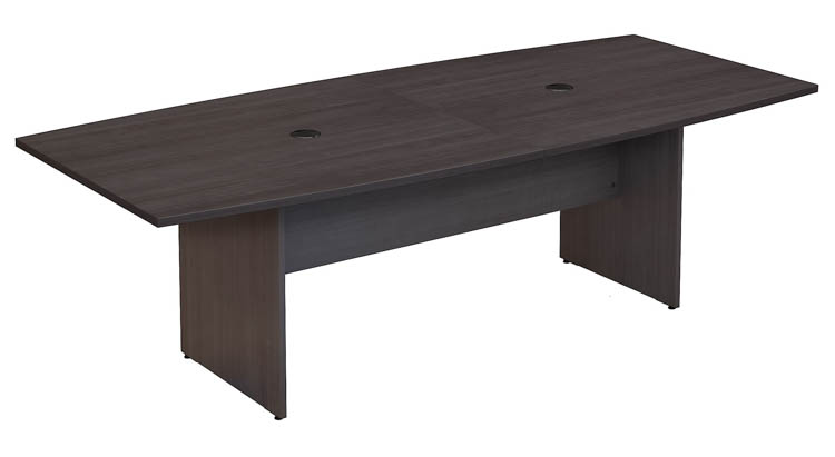 8ft W x 42in D Boat Shaped Conference Table with Wood Base by Bush