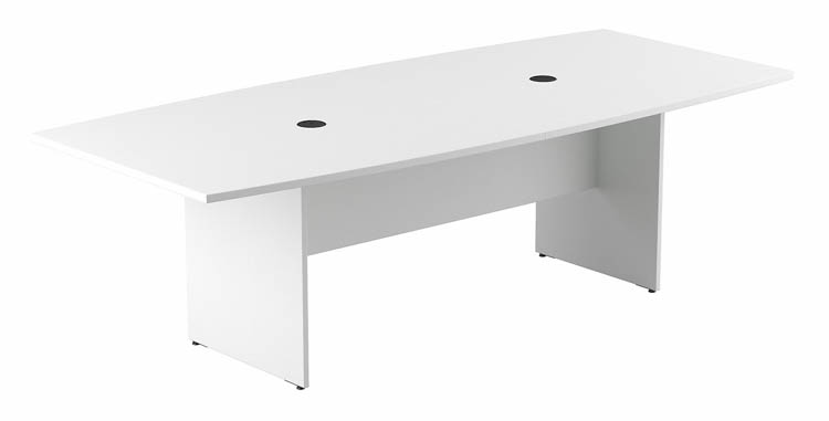 8ft W x 42in D Boat Shaped Conference Table with Wood Base by Bush