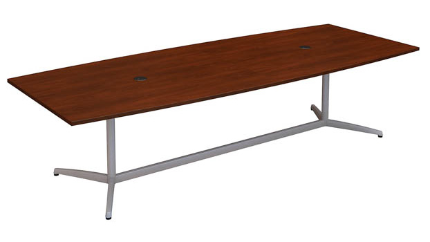 10ft W x 48in D Boat Shaped Conference Table with Metal Base by Bush Furnishings