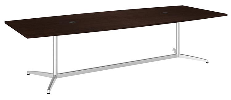 10ft W x 48in D Boat Shaped Conference Table with Metal Base by Bush