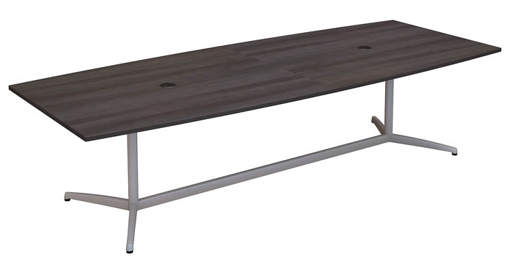 10ft W x 48in D Boat Shaped Conference Table with Metal Base by Bush