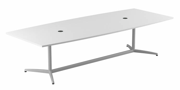 10ft W x 48in D Boat Shaped Conference Table with Metal Base by Bush