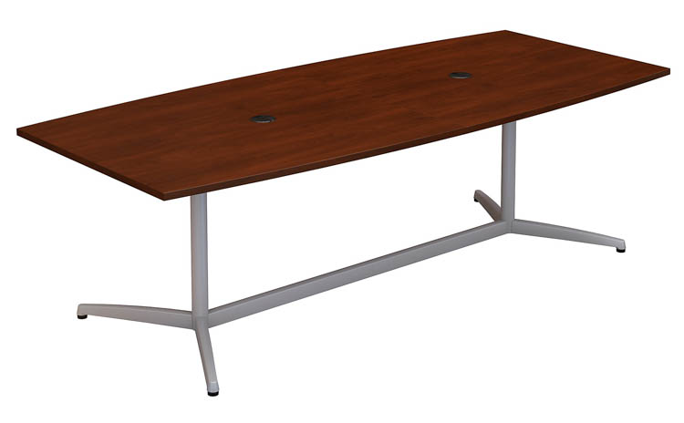 8ft W x 42in D Boat Shaped Conference Table with Metal Base by Bush