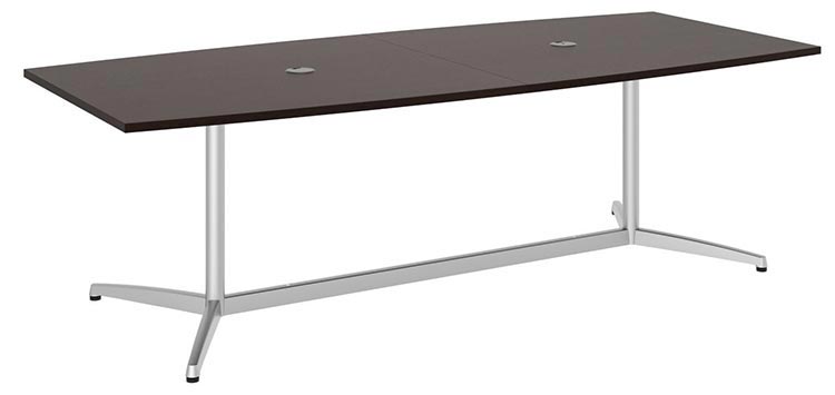 8ft W x 42in D Boat Shaped Conference Table with Metal Base by Bush