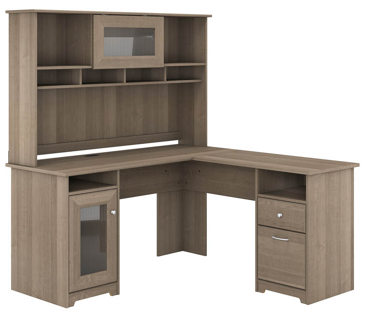 60in W L-Shaped Computer Desk with Hutch by Bush