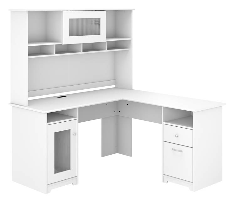 60in W L-Shaped Computer Desk with Hutch by Bush