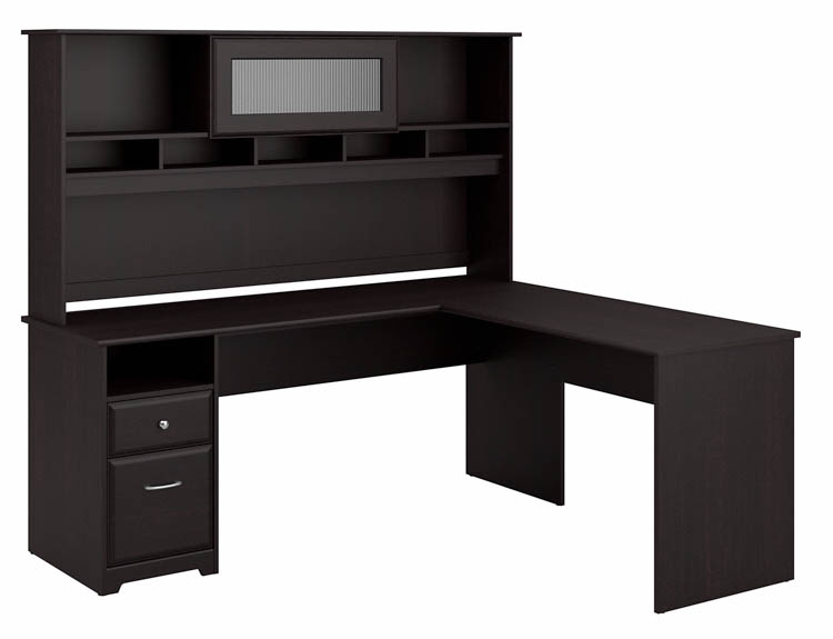 72in W L-Shaped Computer Desk with Hutch and Drawers by Bush