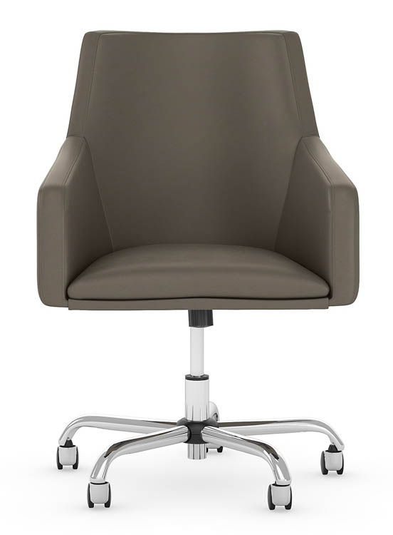 Mid Back Leather Box Chair by Bush