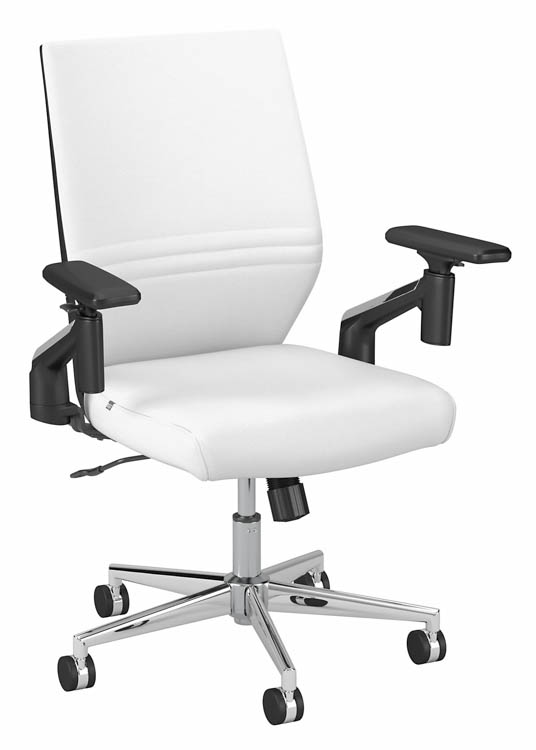 Mid Back Leather Office Chair by Bush