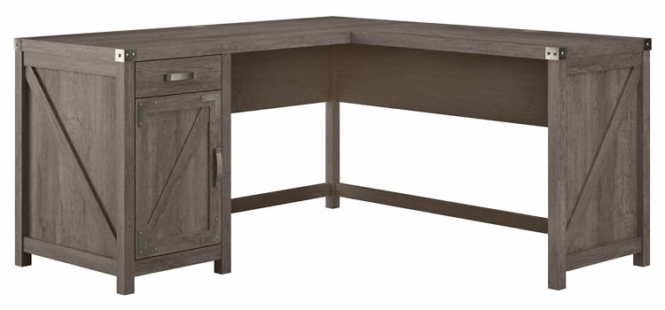 60in W L-Shaped Desk with Drawer and Storage Cabinet by Bush