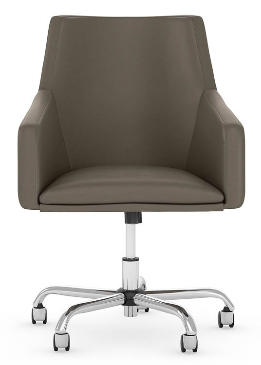 Mid Back Leather Box Chair by Bush