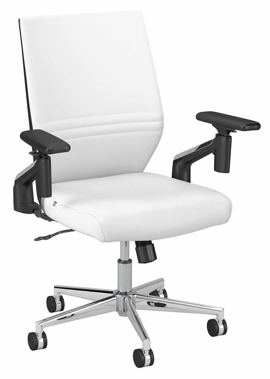 Mid Back Leather Office Chair by Bush