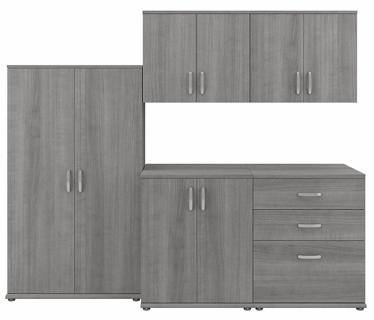 5 Piece Modular Closet Storage Set with Floor and Wall Cabinets by Bush