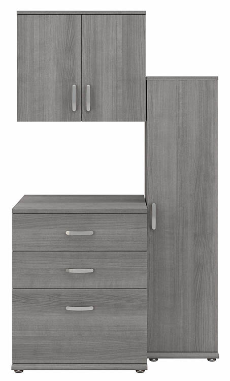 3 Piece Modular Closet Storage Set with Floor and Wall Cabinets by Bush