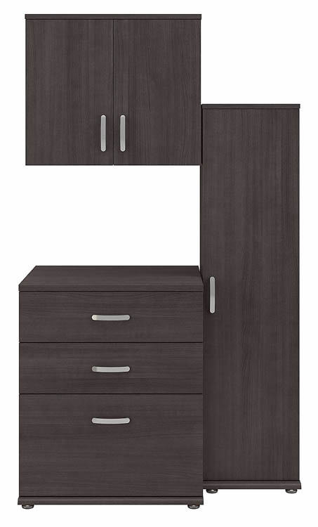3 Piece Modular Closet Storage Set with Floor and Wall Cabinets by Bush