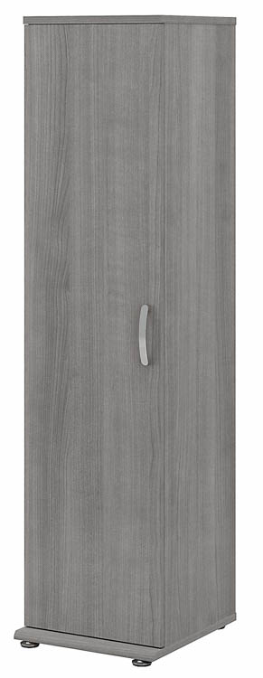 Narrow Clothing Storage Cabinet with Door and Shelves by Bush