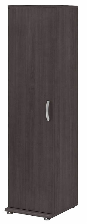 Narrow Clothing Storage Cabinet with Door and Shelves by Bush