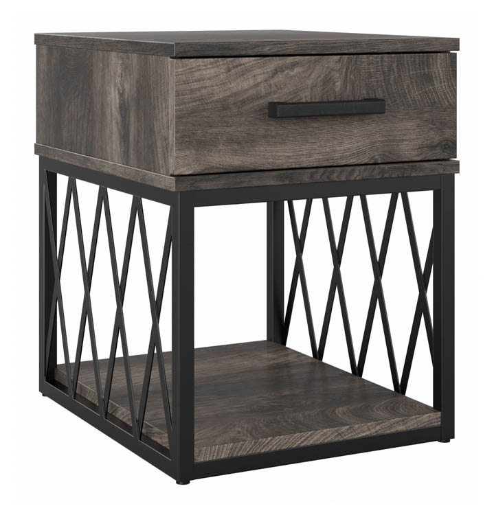 Industrial End Table with Drawer by Bush
