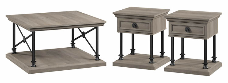 Square Coffee Table with Designer End Tables by Bush