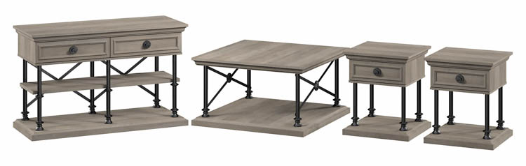 Square Coffee Table, Console Table, and Two End Tables by Bush